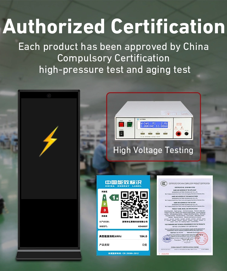 Kiosk Customized 43 Inch LCD Panel Infrared Touch Screen WiFi USB RJ45 Vertical Floor Standing Advertising Displayer