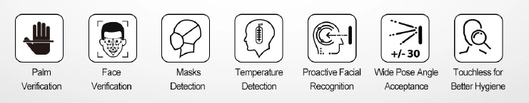 Forehead Thermometer Camera Face Recognition System with Masked Detection (FacePro5-TD)