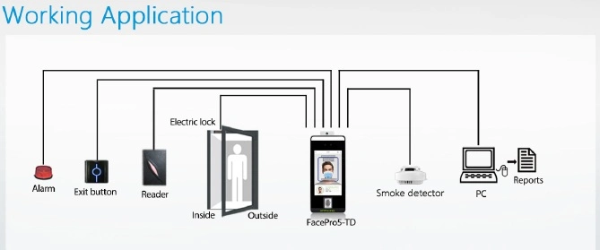 Forehead Thermometer Camera Face Recognition System with Masked Detection (FacePro5-TD)